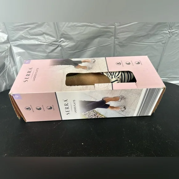 Serra Black and White Striped Flats with Bow - Picture 7 of 10